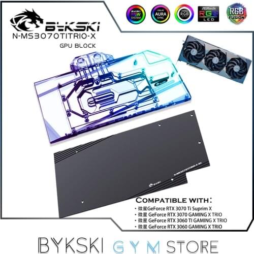 Bykski Graphics Card GPU Water Block For MSI RTX 3060 3070 Ti Suprim Gaming X Trio VGA Liquid Cooler 5V/12V, N-MS3070TITRIO-X