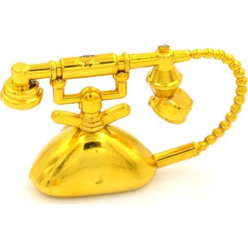 2PCS 5cm Doll Mini Vintage Telephone For Dollhouse Girls Doll Home Scene Play House Fashion Gifts