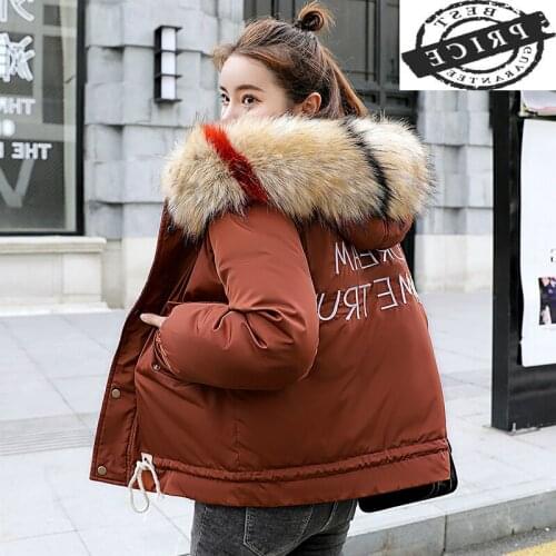 Ladies Coat Winter Jacket Women Thick Down Cotton Warm Clothes Short Outwear Coats Female Fur Hooded Parkas 2021 LWL1005
