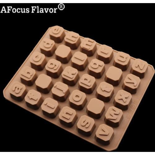 1 Pc DIY 3D Silicone Mold Chocolate Fudge Cake Decorated Alphanumeric Food-grade Kitchen Baking Cakes Biscuits Forming Tools