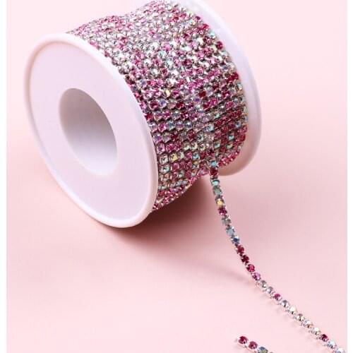 10 Yards/Roll Silver Base Crystal SS6-SS12 High Dense Claw Rhinestone Cup Chain Rhinestones Trimming For DIY Decoration