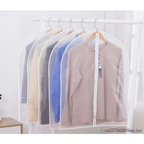 100pcs Cloth Dustproof Cover Clothes Protector Pouch Garment Organizer Storage Bag With Zipper for Suit Dress Jacket