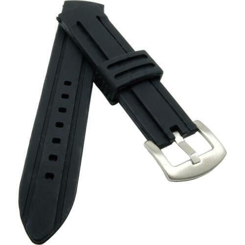 18 20 22 24 26 28mm Waterproof Rubber Silicone Strap Watch Band Thicken Clasp Military Watchband