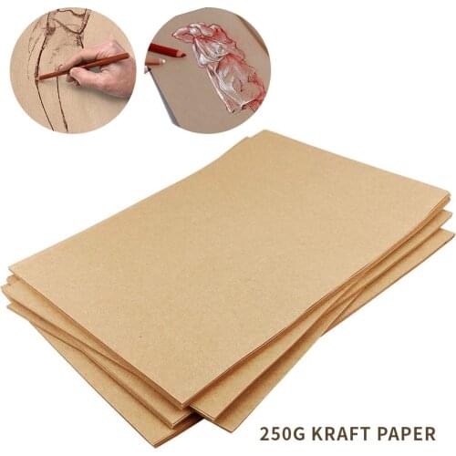 250gsm A4 Natural Kraft Paper Diy Handmade Gift Packing Paper Drawing Sketch Thick Hard Cardboard Stationery Supplies