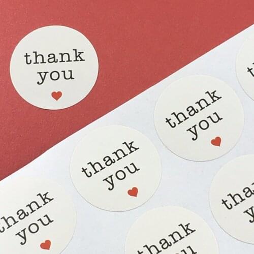 300PCS/Lot 3cm circular printing"Thank You" paper Adhesive Labels sealing Stickers packaging For Jewelry/Box/gift/car/envelope