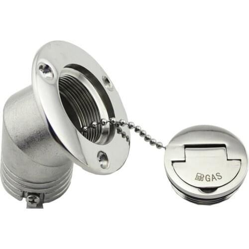 45 Degree Stainless Steel 316 Deck Filler Cap GAS DIESEL FUEL WASTE WATER 38mm 50mm Marine Boat Yacht Hardware Deck Filler