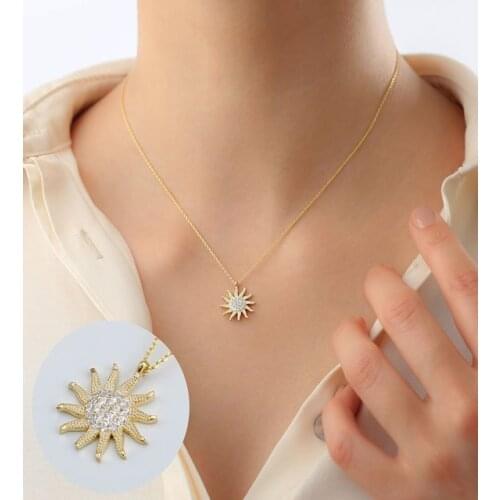 925 sterling Silver Sun Necklace