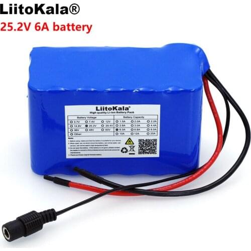 Liitokala 24V 6Ah 6S3P 18650 Battery 6000mAh Electric Bicycle Moped /Electric/Li ion Battery Pack with 25.2 v BMS Protection