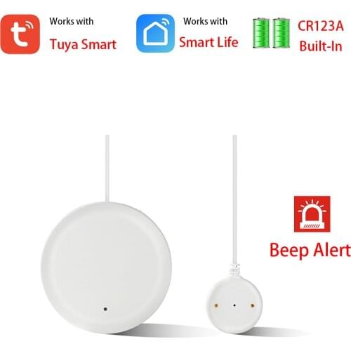 Tuya Beep Alert WiFi Water Flood Sensor Wireless Water Leakage Detector Tuya Smart Life APP Leak Alert Alarm Notification