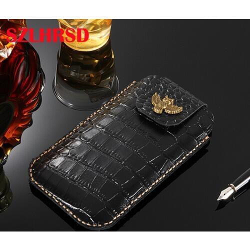 For Jinga Hit 4G Case Genuine Leather Holster Belt Clip For Fly Power Plus 5000 Phone Cover Waist Bag Handmade for Lava Z40