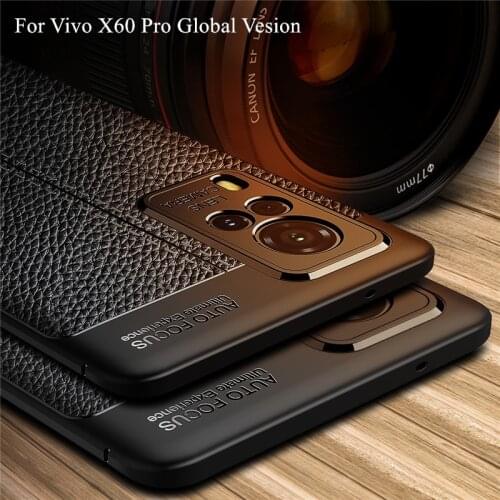 For Vivo X60 Pro Global Vesion Cover Case For Vivo X60 Pro Cover Shockproof TPU Soft Leather Style Phone Coque For Vivo X60 Pro