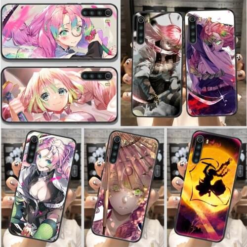 Demon Slayer Kanroji Mitsuri Phone Case For Xiaomi Redmi Note 7 8 9 10 7A 8T 9A 9T 9S 10S Pro black art cell cover soft prime 3D