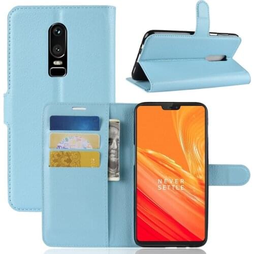 Bookcover For Oneplus6 Luxury Leather wallet Cases for 1+6 Cover heavy duty shockproof protect cover 50pcs