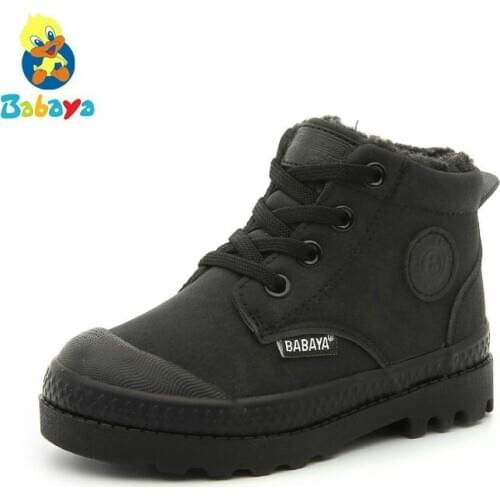 Children Martin Boots Artificial leather shoes girls 2020 Winter New boys kids boots Keep Warm Winter Shoes Snowfield Boots
