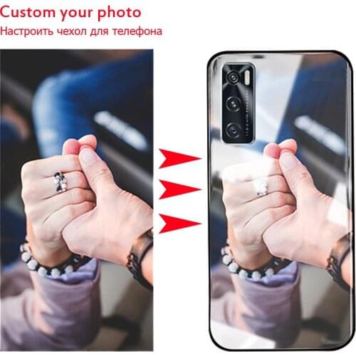 Customized Phone Case For vivo V20 SE Glass Case vivo v20 se DIY V2022 V2023 6.44" Customized Picture Name Cover Photo Cases DIY