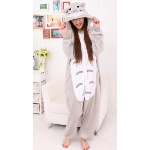 Kigurumi New Winter Anime Pajamas Adult Onesie Animal Totoro Cosplay Children Pajamas Sleepwear Costume