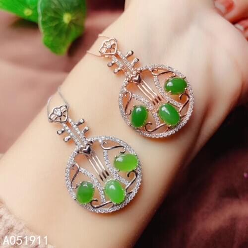 KJJEAXCMY fine jewelry natural Jasper 925 sterling silver women pendant necklace chain support test classic