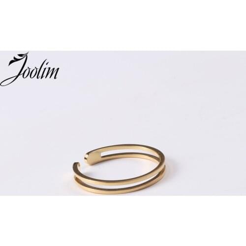 Joolim High End 18K Gold PVD Fashion Symple Ans Style Rings for Women Stainless Steel Jewelry Wholesale
