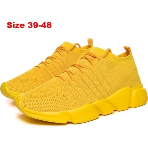 Running Shoes Man Trainers Sport Shoes Outdoor Walkng Jogging Shoes Trainer Athletic Shoes Male Men Sneakers Yellow Socks Shoes