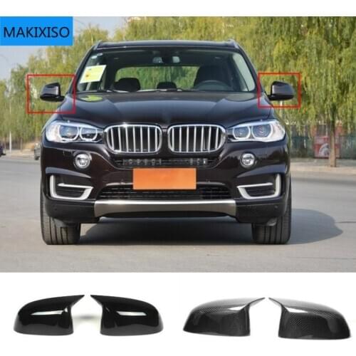 2Pcs Fit For BMW 2014-2018 F15 X5 & F16 X6 F26 X4 F25 X3 Glossy Balck Cover Auto Rearview Mirror Cap Covers Blind Spot Mirror