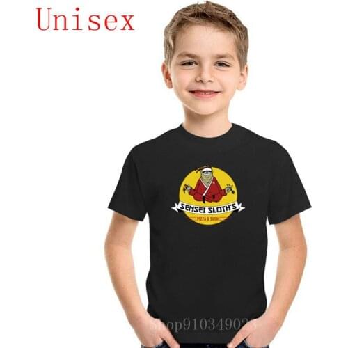 Sensei Sloths Pizza & Sushi Summer kids Tops Children clothes Summer Short Sleeve Casual Comfortable boy clothes girls clothes