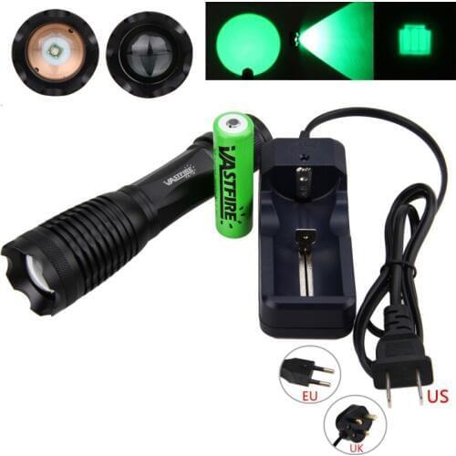 Zoomable 600 LM GReen RED LED Military 250Yard Hunt Remote Switch+Battery Torch Flashlight Weaver Picatinny Mount Rifle