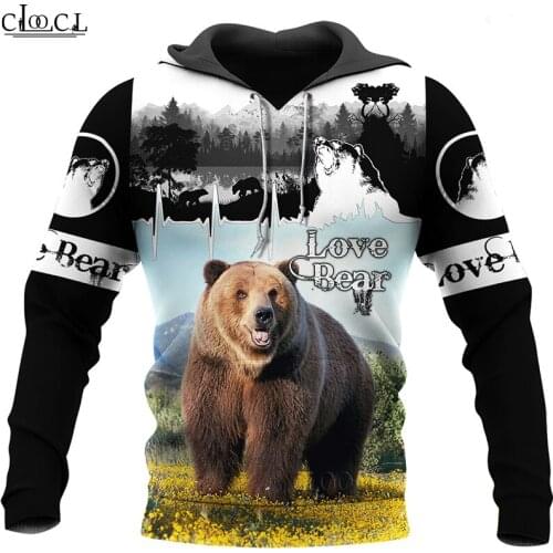 CLOOCL Beautiful Animal Love Bear 3D Printed Men Hoodie Harajuku Pullover Sweatshirt Unisex Casual Tracksuits Drop Shipping