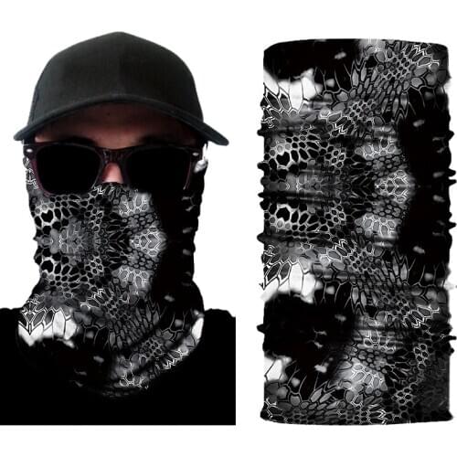 Foliage jungle bionic combat military camouflage boa print magic outdoor men scarf headband Seamless Bandanas Face cover pirate