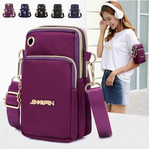 New Mobile Phone Single Shoulder Bag Fashion Korean Sports Arm Bag Leisure Single Slant Cross Bag Pocket Womens Canvas Bag