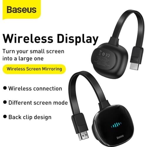 New Youpin Baseus Wireless Display Adapter 4KHD Media Video Streamer TV Stick 4K HD Dongle 2.4G 5G Wifi Screen Mirror Receiver