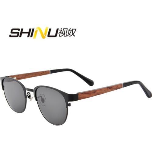 SHINU Wood male sunglasses polarized men glasses myopia wooden sun glasses prescription eyewear frames men fishing eyewear p8008