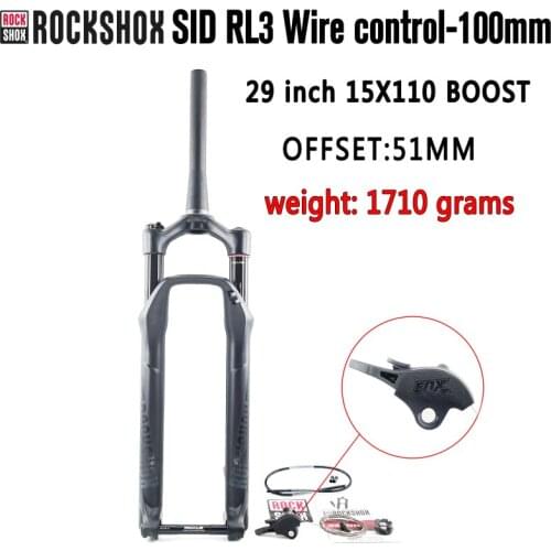 RockShox SID RL3 FORK Remote Debon Air 29" Travel 100mm 110x15mm, Boost 110x15mm Mtn Bike Fork