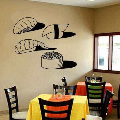 Vinyl Wall Decal Sushi Japanese Food Restaurant Japan Stickers Sushi Meal Room Decal Murals DIY For Kitchen K51