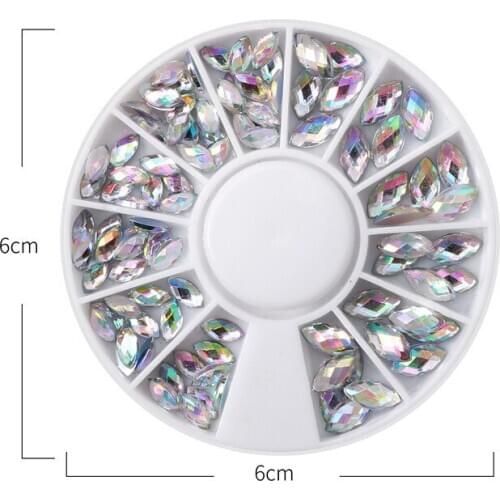 High Quality Mixed Size Nail Art Decorations Nuts Shape Diamond Nail art Oval AB wheel rhinestone Diamond 3D DIY Ornament