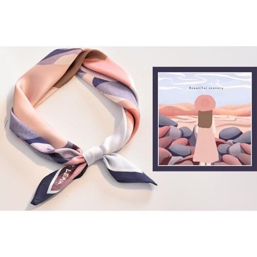 Women Spring and autumn 2021 satin scarfs for ladies bandana scarf Sell