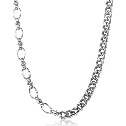 Punk Knot Necklace Women Cuban Curn Link Chain Choker Adjustable Silver Color Metal Collar Birthday Party Jewelry Gift DN280