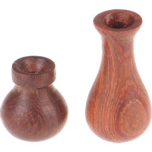 1:12 Dollhouse Miniatures Wood Vase Model Doll House Accessories Decorative Toy Simulation Furniture Toys