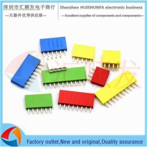 10PCS!!! 2.54MM pitch color single row female pin header socket 1*2P3P4P5P6P8P10P16P20P--40P