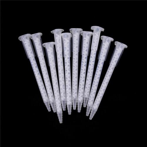 10Pcs Epoxy Resin Polypropylene Mixing Tube Nozzle Tool Dispenser Static Mixer Nozzles AB Glue Mixing Head MA5.4-17S