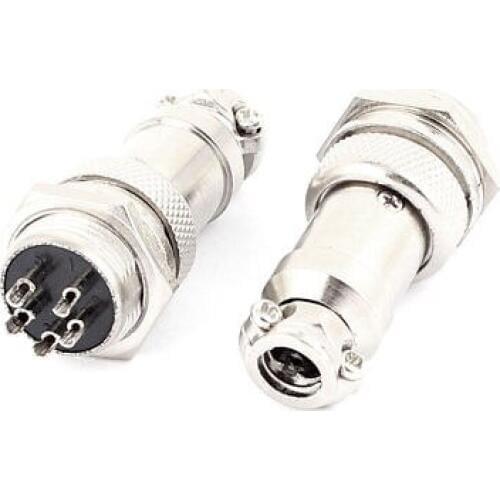 2Pcs GX16-5 16mm Screw Butt Joint Aviation Connector Male Female 5 Pin