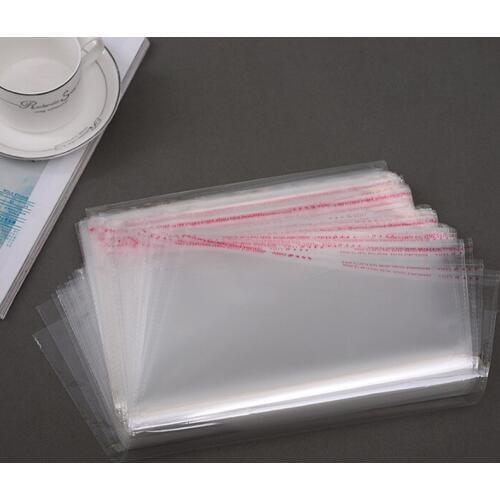Wholesale 200pcs Good Quality Transparent Clear Self Adhesive Seal Plastic Bag 14*34cm Plastic Poly Bag Packaging Bags