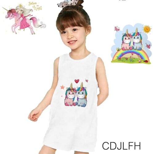 2021 Girls Dress Summer Unicorn Little Girl Cartoon Princess Dress Dresses For Girls Sleeveless Casual Child Clothes Kids Party