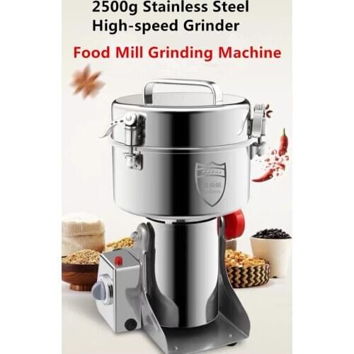 2500g Stainless Steel High-speed Grinder Multifunction Swing Mill Universal Mill Grinding Machine Food Mill Grinding Machine