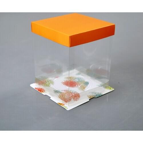 4pcs Mini Transparent Plastic High Quality 4 in 1 Bakery Package Box For 4/5 Inch Cakes Gift Flower