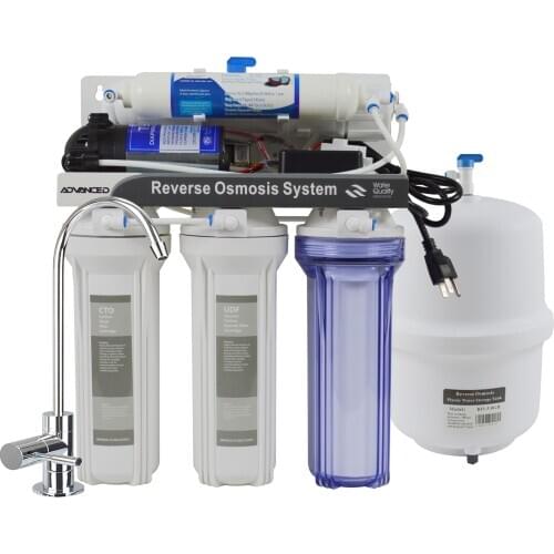 5 Stage Household RO System 50GPD Reverse Osmosis Filtration Drinking Under Sink Purifier with Faucet and tank,US Three Pin Plug