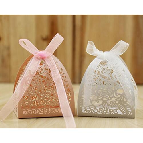 50pcs Baby Souvenirs Personalized Laser Cut Candy Dragee Gift Box Wedding Gifts for Guests Kids Bridesmaids Gift Party Favors
