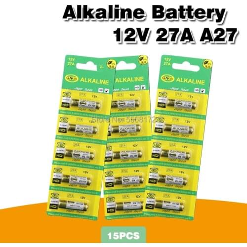 15pcs/lot 27A A27 12V Dry Alkaline Battery Cells 27AE 27MN A2 L828 High Capacity Car Remote Toys Calculator DoorBell
