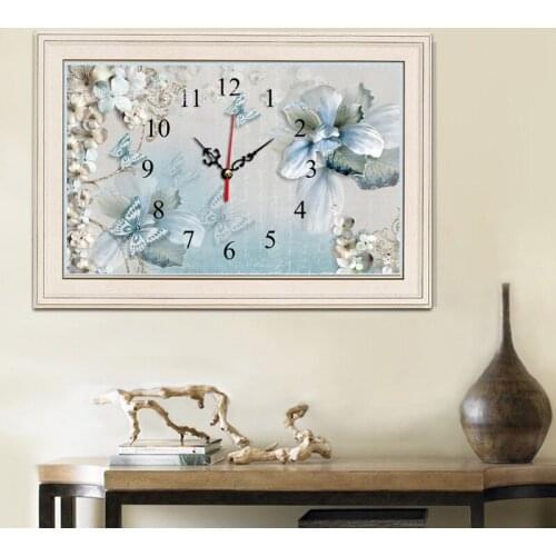 Diy 5d Sale Diamond Embroidery, Diamond Mosaic,Full,Butterfly,Flowers,Clock,Diamond Painting, Cross Stitch,3d, Decoration, Gift