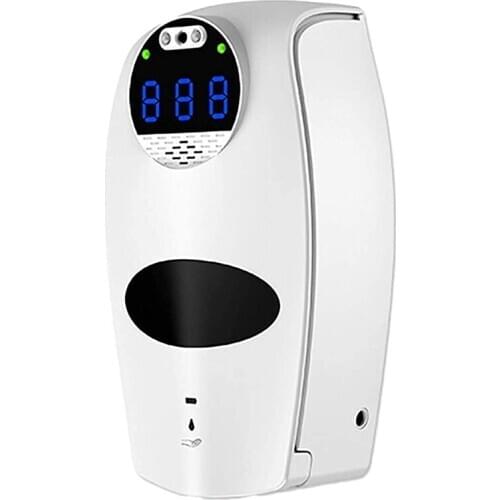 Automatic Liquid Soap Dispenser Wall Mount Hand Sanitizers Dispenser with Thermometer,Touchless Infrared Induction Drop