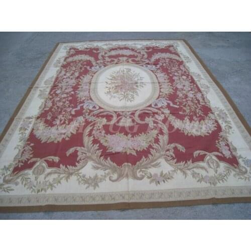 Free shipping 9'x12' French Aubusson woolen rug, French Aubusson Carpet for Home Decoration, 2015 New Design